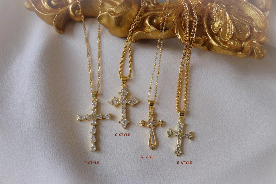 Gold Filled Cross Necklace Gold Religious Cross Charm Unisex Women Men Necklace Pray Christian Faith Pendant WATERPROOF Everyday Jewelry - Etsy