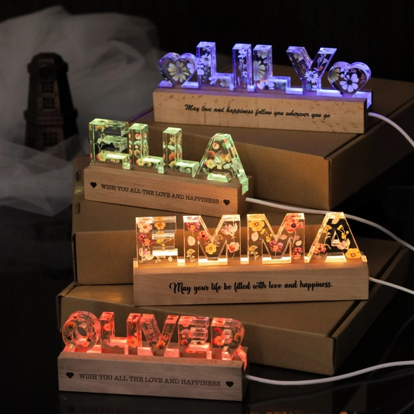 Personalized Flower Name Night Light For Home Gift, Unique Teen Girls Mother's Day Led Light Custom Teen Graduation Gift