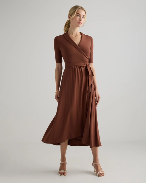 Tencel Jersey Midi Wrap Dress	 in Sage