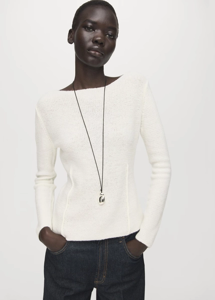 Gebreide jersey met naden - Dames | MANGO Nederland