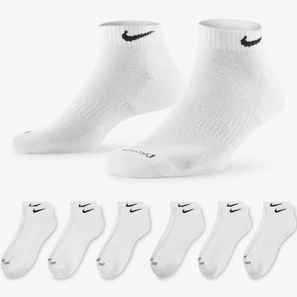 Nike Everyday Plus Cushioned Training Low Socks 6 Pack - White