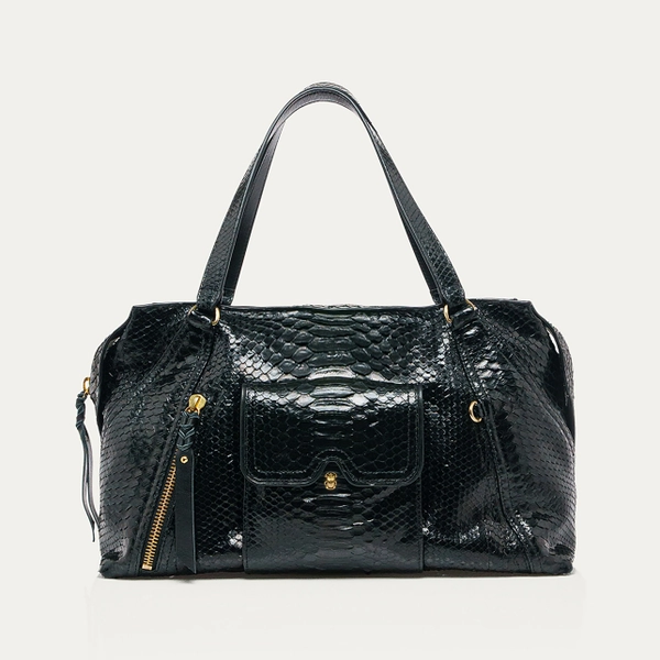Sac Juno Python Noir Or