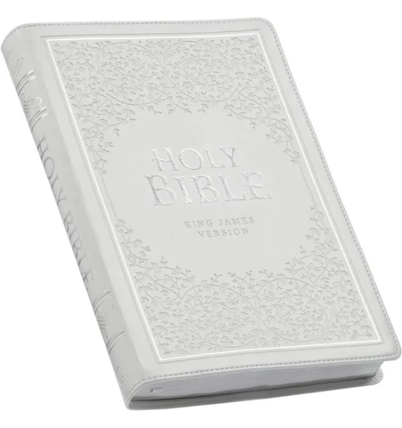 KJV Large Print Thinline Bible, White, Thumb Indexed