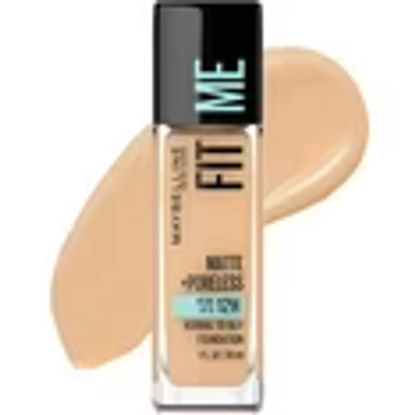 Maybelline Fit Me Matte + Poreless Liquid Foundation Makeup, 220 Natural Beige, 1 fl oz