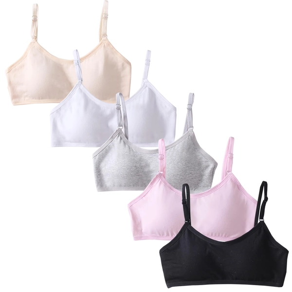 5 Pack Girls Training Bras Seamless Adjustable Breathable Girl Training Bra Girls Bras Padded Bras for Girls 10-16 - Walmart.com