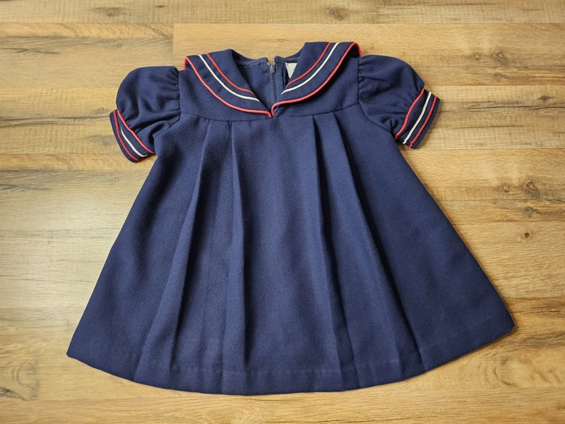Little Bitty 1980's Vintage Sailor Dress Baby Girl 18 Months Made in USA 