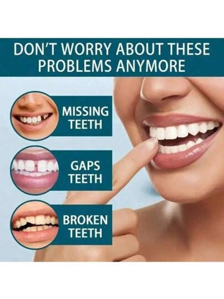 Male And Female Universal No Hole Design For Eating And Speaking, Super Stable | Nano Level Fit For Missing Teeth Gaps | No Damage To Adjacent Teeth, No Grinding Teeth | Anti Slip And Anti Drop