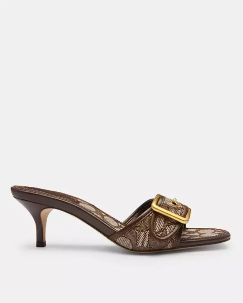 Oak/Maple Margot Sandal In Signature Jacquard