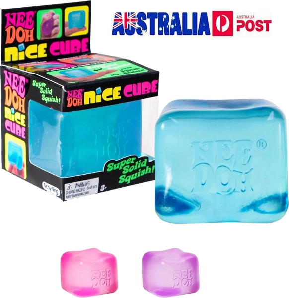 NeeDoh Nice Cube - Sensory Squishy Fidget Toy, Stress Relief, Soft &amp; Firm Feel