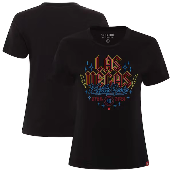 Women's Sportiqe Black WrestleMania 41 Arcadia T-Shirt