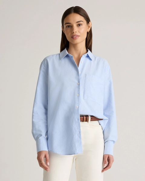 Organic Cotton Relaxed Oxford Shirt in White