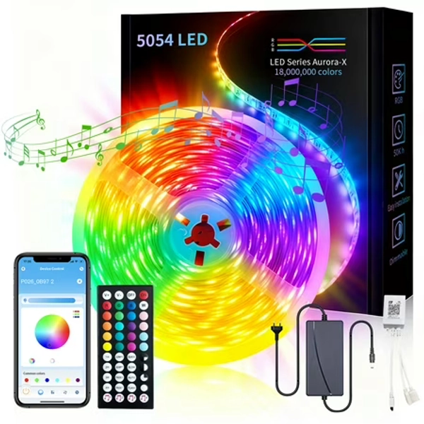 Smart LED Strip Lights 16.4 Feet, Music Sync Color Changing Lights with App & Remote Control, LED Lights for Bedroom, TV, Party Decor, Gaming Room Setup,Muzpu (Multi-Color)