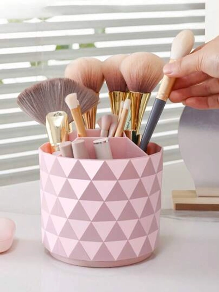 Rotatable Makeup Brush Storage Box Desktop Round Eyebrow Pencil Lipstick Holder Makeup Organizer Cosmetics Container Brush