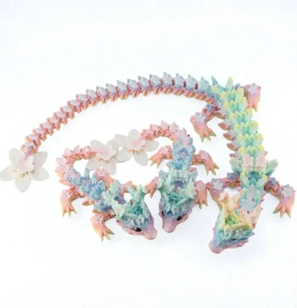 PowerTRC 3D Printed Rainbow Blossom Dragon, 3D Printed Dragon