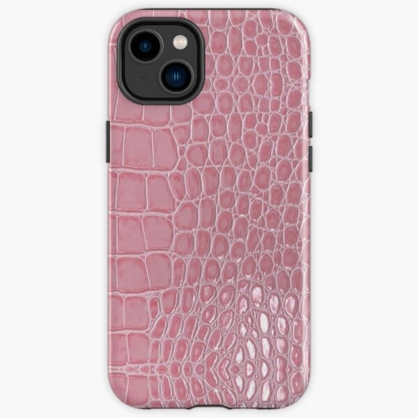 Pink Crocodile Leather Aesthetic iPhone Case