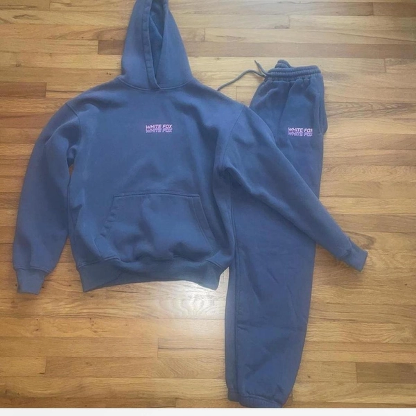 white fox "in transit" sweat set, dark grey and...