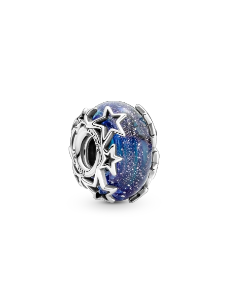 Galaxy Blue & Star Murano Charm