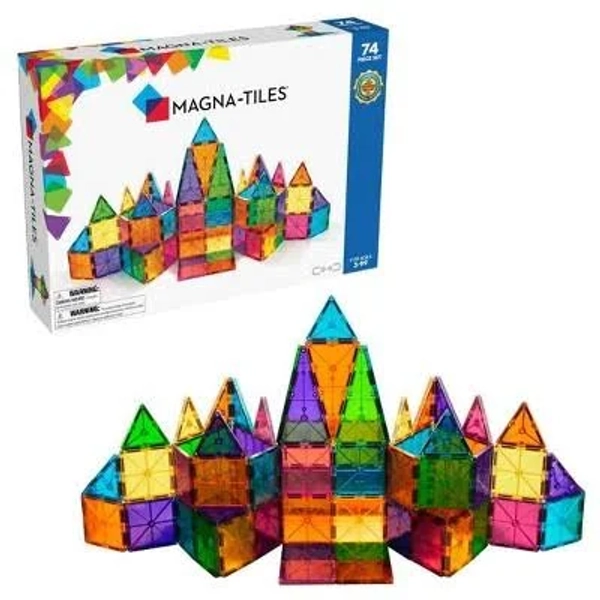 MAGNA-TILES Classic 74-Piece Magnetic Construction Set