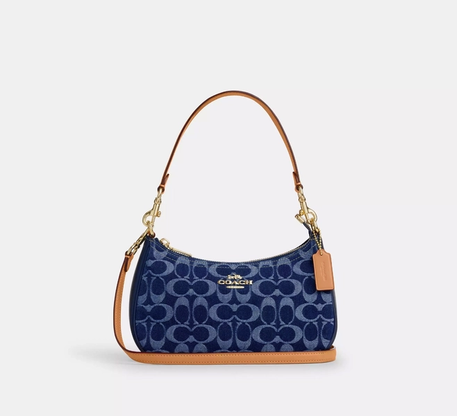 COACH Teri Shoulder Bag In Signature Denim/Blue, Only unpacked, not used.