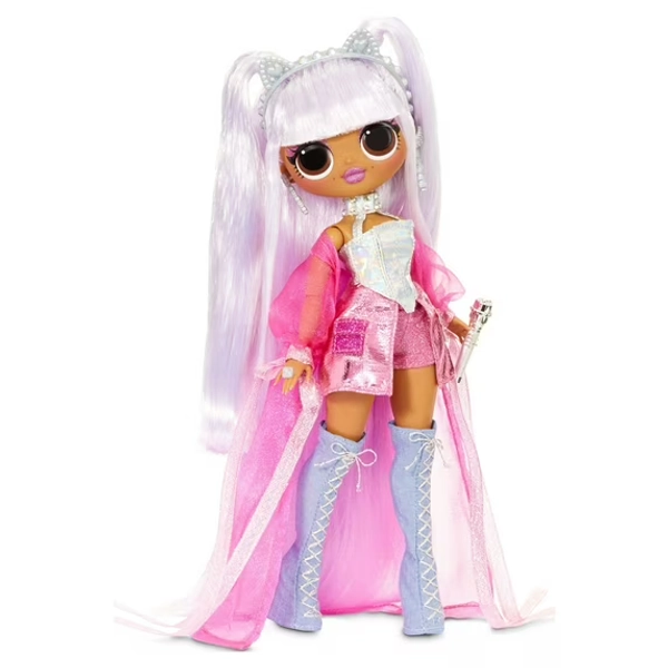 LOL Surprise OMG Remix Kitty K Fashion Doll – with 25 Surprises Including Extra Outfit, Shoes, Hair Brush, Doll Stand, Lyric Magazine, and Record Player Package that Plays Music - For Girls Ages 4+