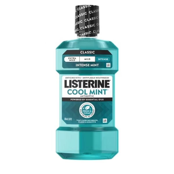 Listerine Antiseptic Intense Mouthwash for Bad Breath - Cool Mint - 500ml