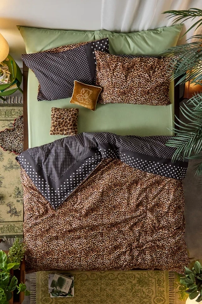 Leopard Print & Polka Dot Reversible Duvet Set single