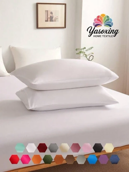2pcs White Super Soft Plain Pillowcase Lightweight Bedding Envelope Closure Solid Color Bed Pillow Cover, For Bedroom Dormitory Bedding Back School