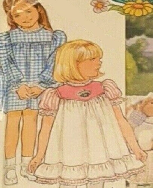 1980s Cabbage Patch Babydoll Dress Butterick 3085 Sewing Pattern Uncut Transfers