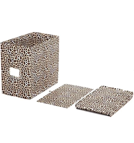 Mercer41 Fabric Leopard Print Storage Cubes