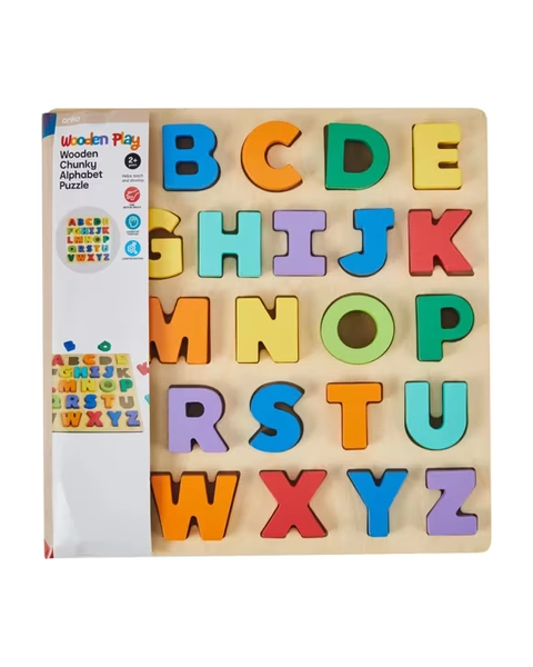 Wooden Chunky Alphabet Puzzle - Assorted - One Size