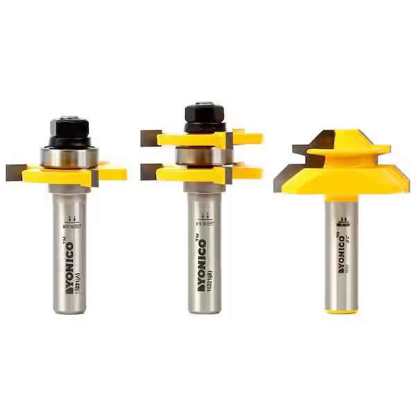 Yonico Joinery 1/2 in. Shank Carbide Tipped Router Bit Set (3-Piece) 15321