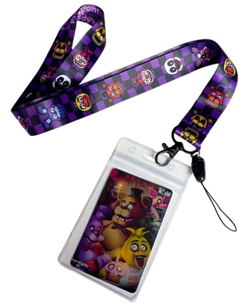 Five Nights At Freddy's Characters Themed Lanyard With ID Holder Keychain