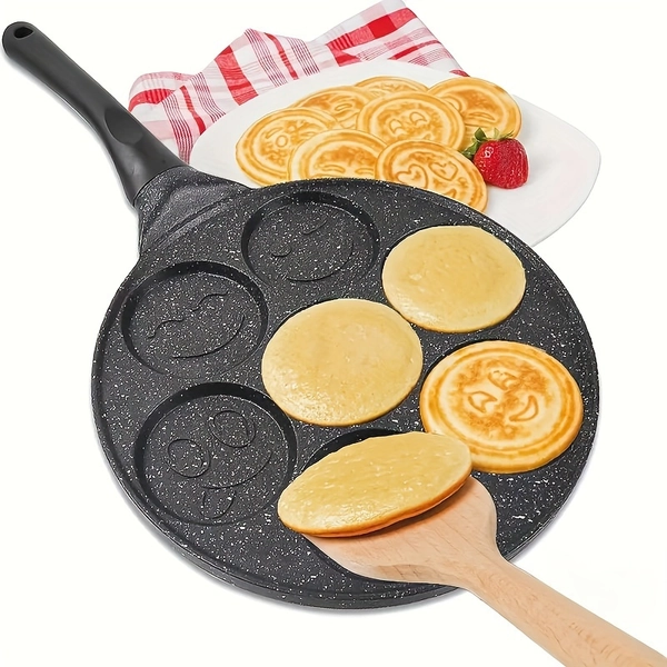 7-Hole Non-Stick Pancake Pan/Aluminum Alloy/Non-Stick Surface/Even Heat Distribution/Waffle Mold/for Pancakes, Waffles, Brownies, Crepes