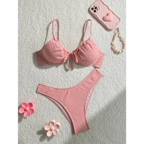 Women's Front Tie Push Up Bikini Set
