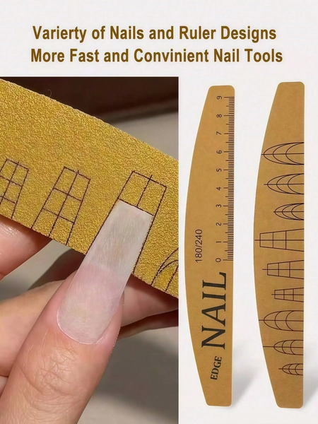 1/3/6/15/25/50/100pcs Washable Wear-Resistant Nail Files With Scale, Non-Shedding Sponge Buffers, Durable Double-Sided Nail Files For Shaping And Polishing, Random Style And Color. Washable Durable Double-Sided Sponge Nail Buffers For Nail Shaping And Polishing