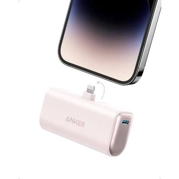 Anker Nano Portable Charger for iPhone, with Built-in MFi Certified Lightning Connector, Power Bank 5,000mAh 12w, Compatible with iPhone 14/13/12