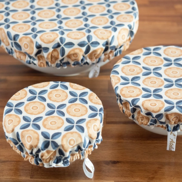 Charlotte / couvre-plat en coton lavable "Royal" - Lot de 3 (S,M,L) - XL - XXL | Handmade in France | L'Atelier de July