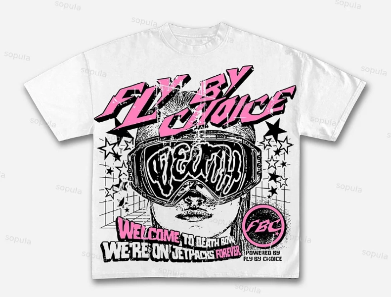 Vintage Fly by Choice Death Graphic Cotton T-Shirt