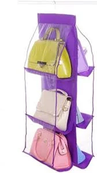 Storage Baskets Hanging 6 Pocket Shelf Bags Handbag Holder Organisation Storage Bags