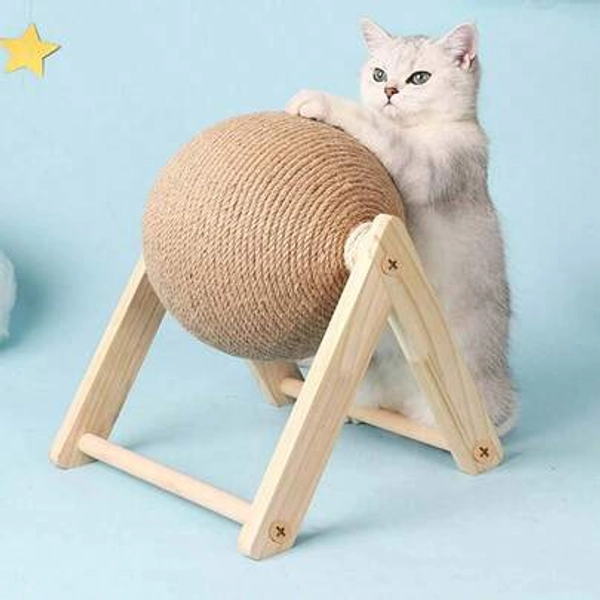 1pc Vertical Sisal Cat Scratching Ball Cat Scratching Pad Ferris Wheel Design Cat Scratching Board, Durable Chew Toy For Kittens, Brown Cat Climbing Tower, Cachorro Feliz En Shien Juego Cat Scratching Board