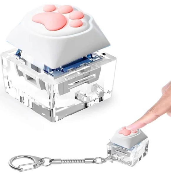 Keyboard Fidget Toys, Keychain Keyboard Decompression Toys Mechanical Key Button Stress Relief Gifts for Adult and Kids,Finger Clicker Toys,ADHD Toy,