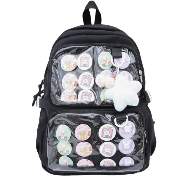 BBNSIV Kawaii Backpack,Pin Display Backpack with Inserts for Pins,Cute Backpack for Girls Women Men,Backpack with Inserts for School Daypack Itabag