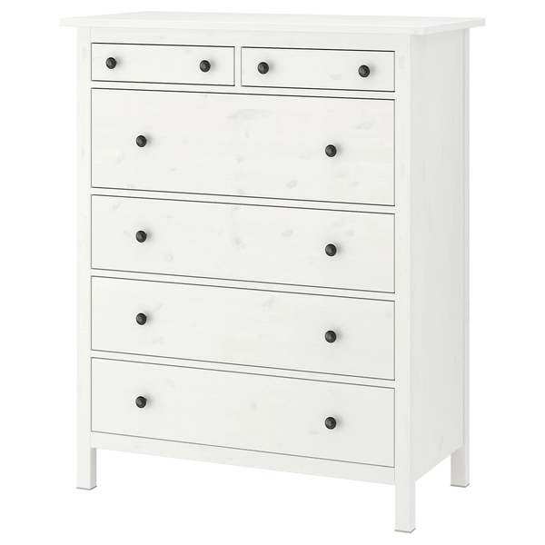 HEMNES 6-drawer dresser - white stain 42 1/2x51 5/8 "