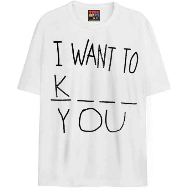 F U text tee Teen Hearts