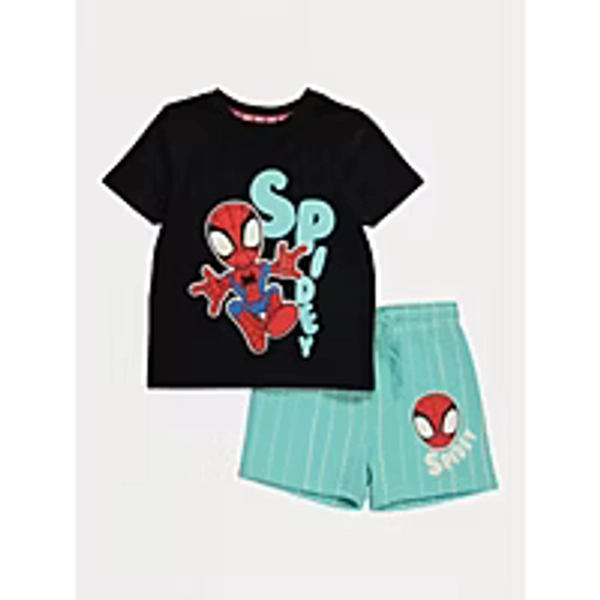 Marvel Spider-Man Spidey Black T-shirt and Shorts Outfit | Kids | George at ASDA
