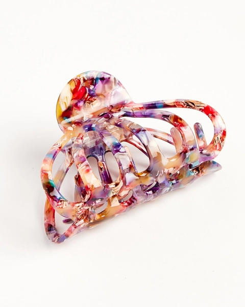 Multicolor Pink Spider Hair Claw Clip