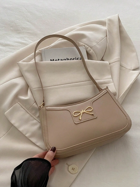 Elegant Crescent-Shaped Underarm Shoulder Bag For Women, Chic Casual Fashion, Solid Color Underarm Bag