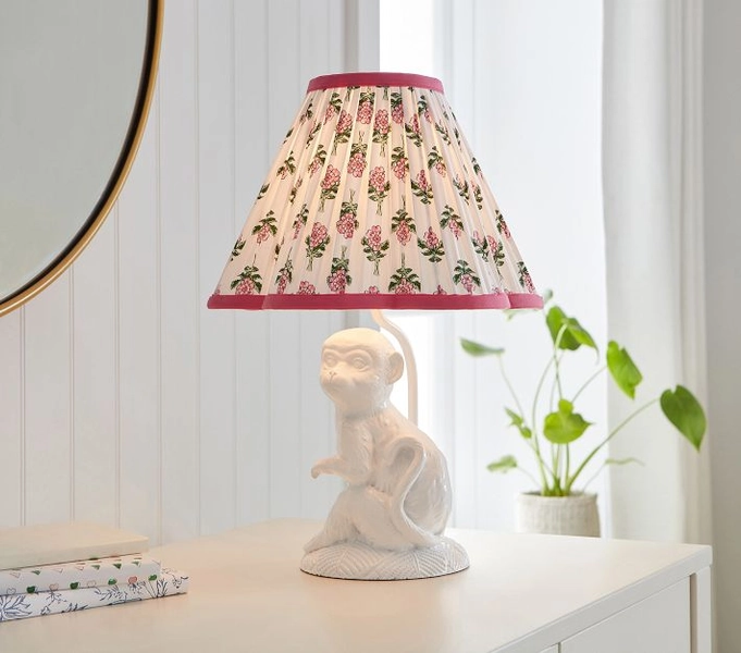 Roller Rabbit Rosebud Monkey Table Lamp (17")