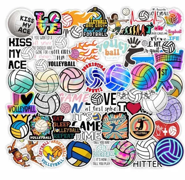 50pcs Pack Sport Volleyball Stickers