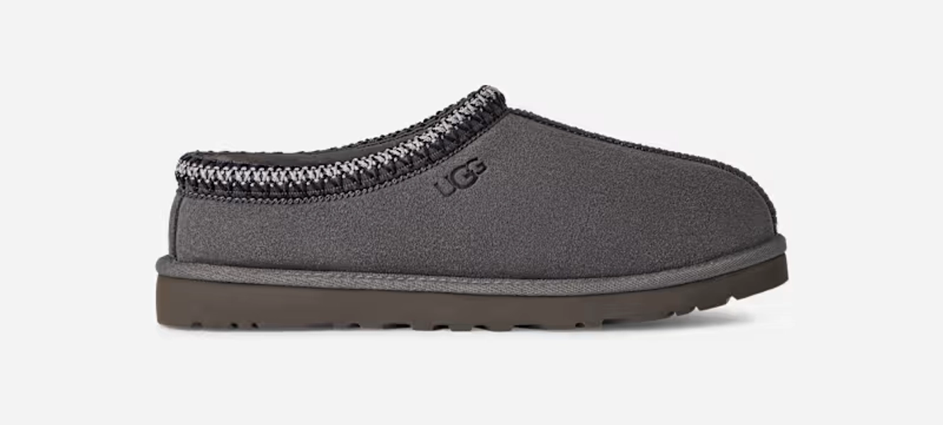 UGG® Men's Tasman II Sheepskin Slippers in Dark Grey, Size 10
